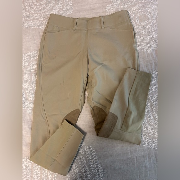 Ariat Side Zip Knee Patch Breeches, Tan - 24L - Picture 1 of 4